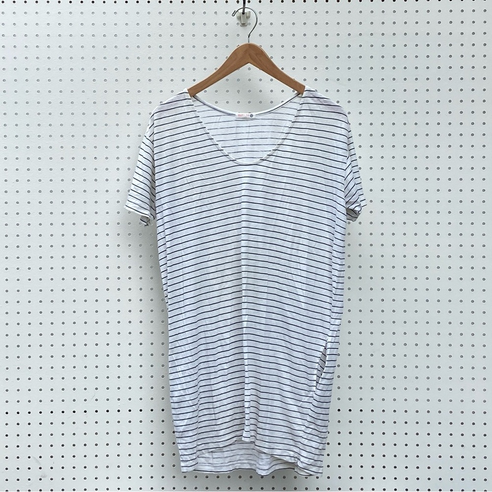 Sundry white with navy stripe pool dress